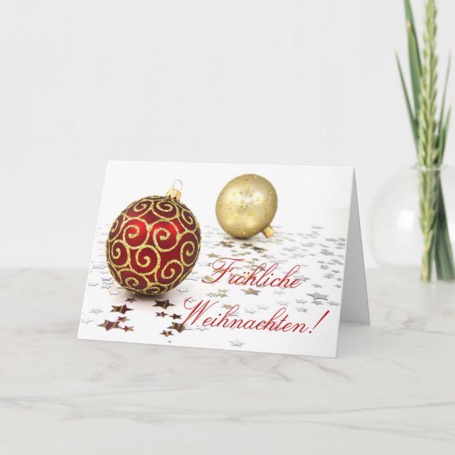 Christmas Fröhliche Weihnachten Holiday Card (Front)
