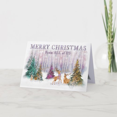 Christmas From All of Us Forest Wildlife Card