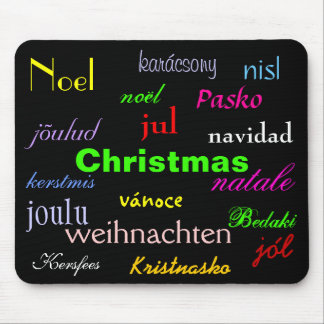 Christmas From Around The World In Black I Mouse Pad