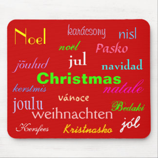 Christmas From Around The World In Red Mouse Pad