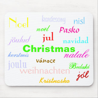 Christmas From Around The World In White I Mouse Pad