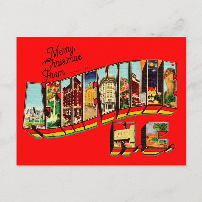 Christmas from Asheville NC Postcard (Front)