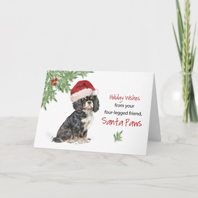 Christmas From Cavalier King Charles Spaniel Dog Card (Front)