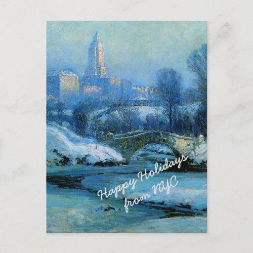 Christmas from Central Park in WInter Holiday Postcard