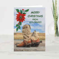 Christmas From Colorado Western Boot Holiday Card