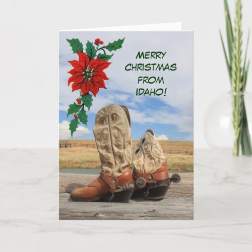 Christmas From Idaho Western Boot Holiday Card