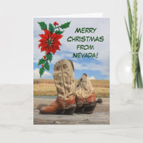 Christmas From Nevada Western Boot Holiday Card