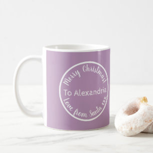 Christmas From Santa Personalized Purple Lilac Coffee Mug