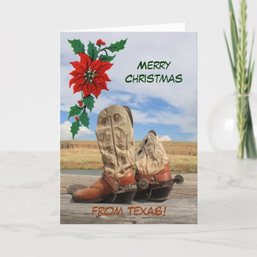 Christmas From Texas Western Boot Holiday Card