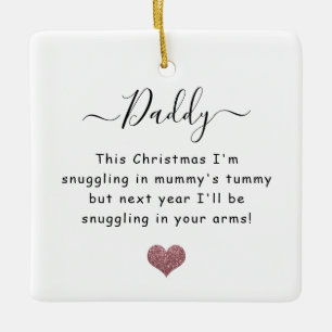 Christmas from the bump dad to be ceramic ornament