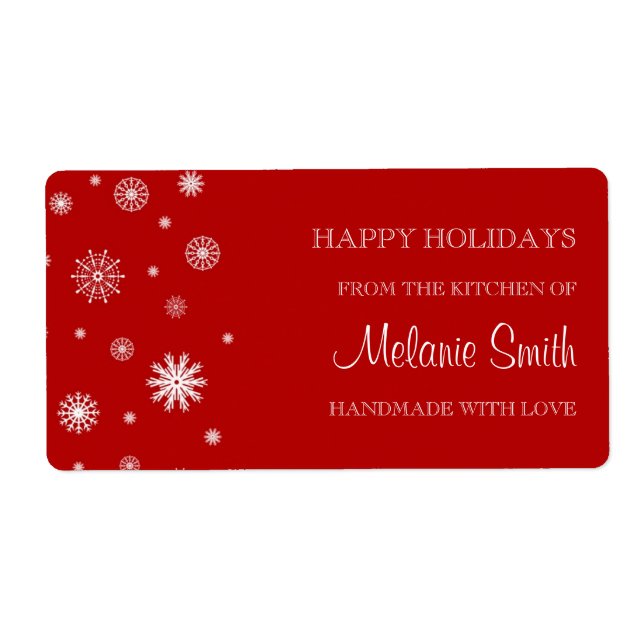 Christmas From the Kitchen of Labels Red Snow (Front)