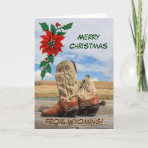 Christmas From Wyoming Western Boot Holiday Card