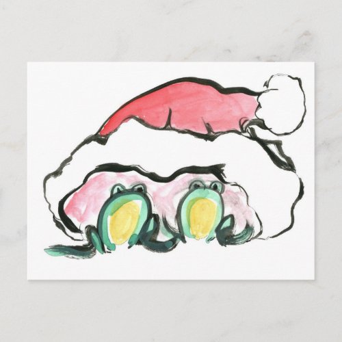 Christmas Frong Dup _ Sumi_e Holiday Postcard