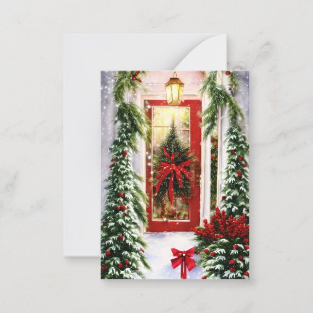 Christmas front door budget mini note card (Front)