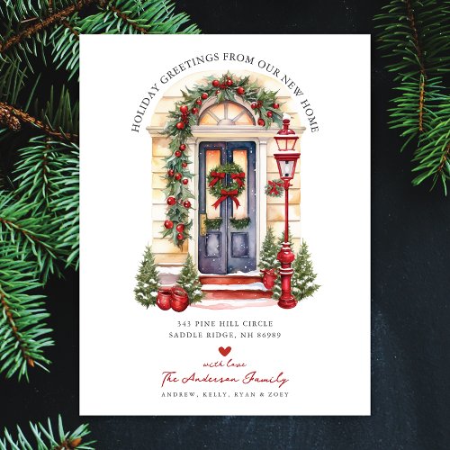 Christmas Front Door Moving Announcement Postcard