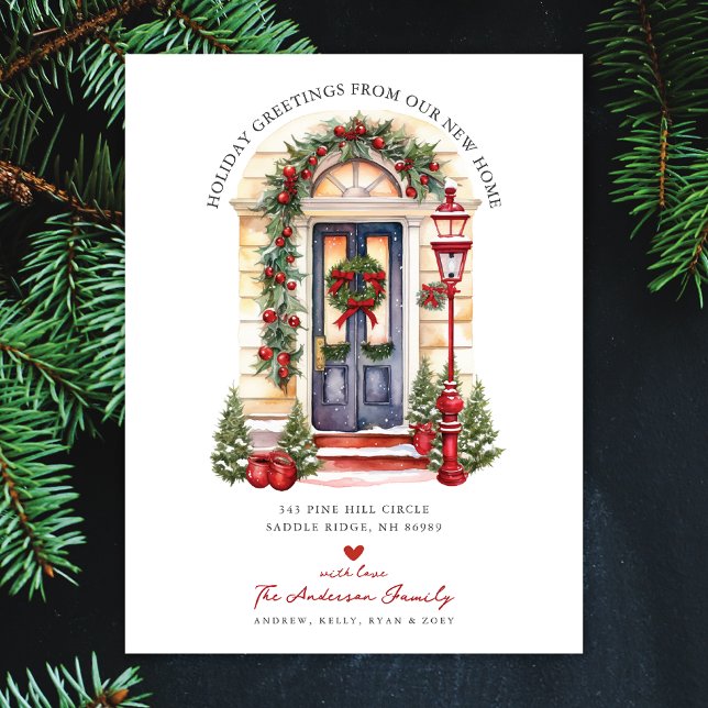 Christmas Front Door Moving Announcement Postcard (Creator Uploaded)