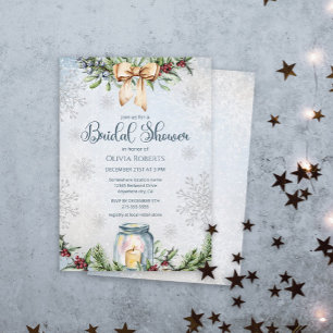 Christmas Frosty Snowly Winter Bridal Shower Invitation