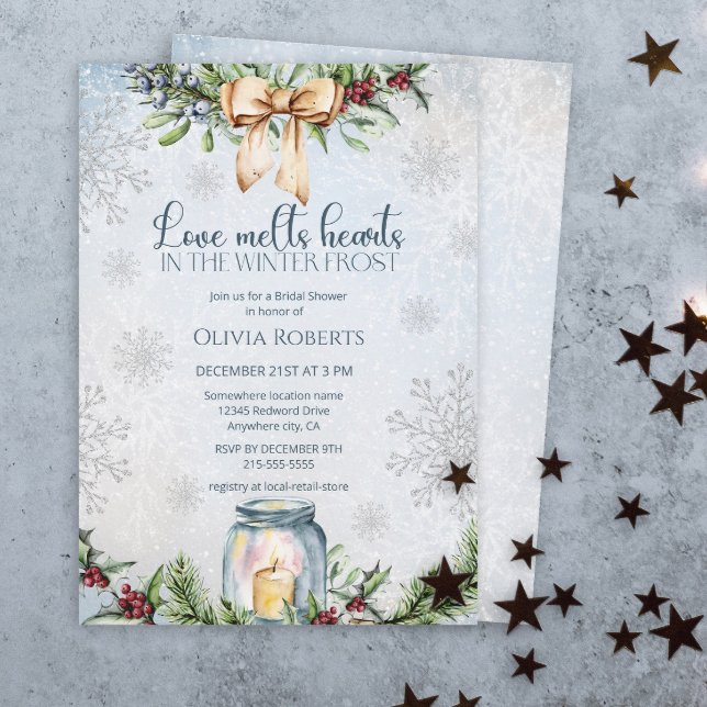 Christmas Frosty Snowly Winter Bridal Shower Invitation (Creator Uploaded)