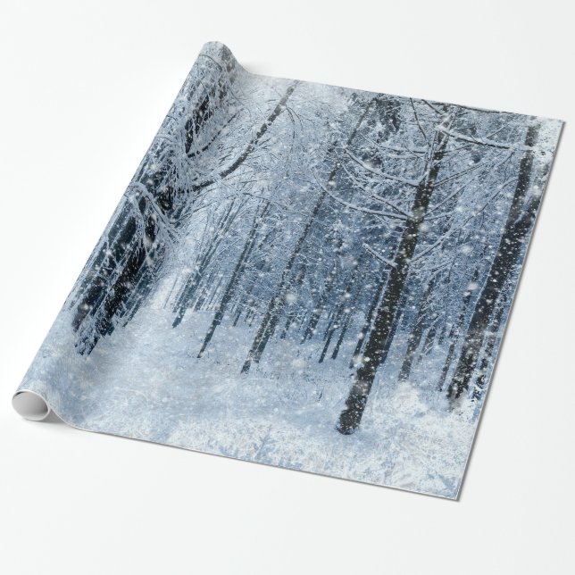 Christmas frozen snowing wrapping paper (Unrolled)