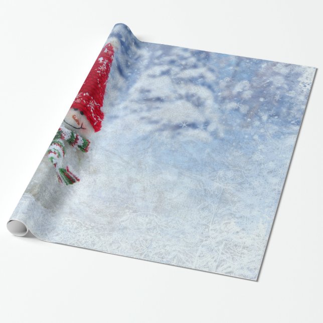 Christmas frozen snowman wrapping paper (Unrolled)