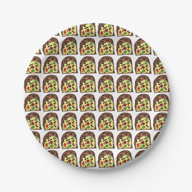 Christmas Fruit Cake Fruitcake Slice Holiday Food Paper Plates (Front)