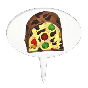 Christmas Fruit Cake Slice Fruitcake Holiday Xmas Topper