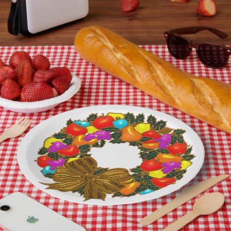 Christmas Fruit Wreath with Holly