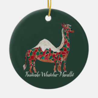 Christmas Fruitcake giraffe/camel Ceramic Ornament