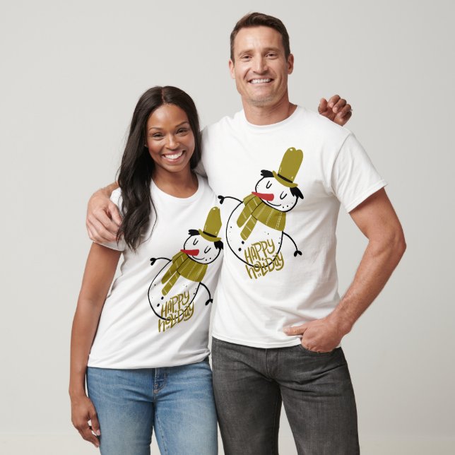 Christmas Fun and Playfull Snowman T-Shirt (Unisex)