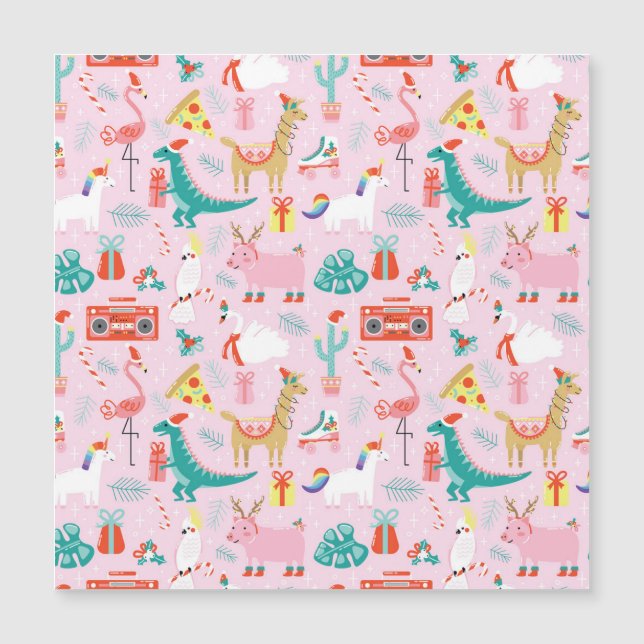 Christmas Fun: Animal Seamless Pattern. (Front)