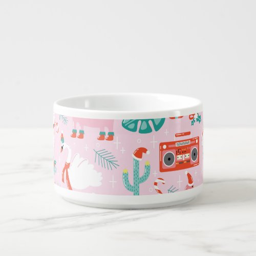 Christmas Fun Animal Seamless Pattern Bowl