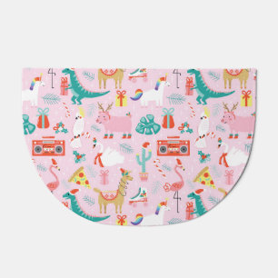 Christmas Fun: Animal Seamless Pattern. Doormat