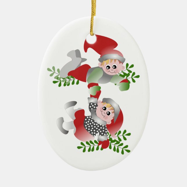 Christmas Fun Ceramic Ornament (Front)