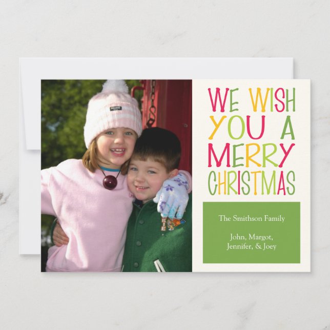 Christmas Fun Christmas Card (Green) (Front)