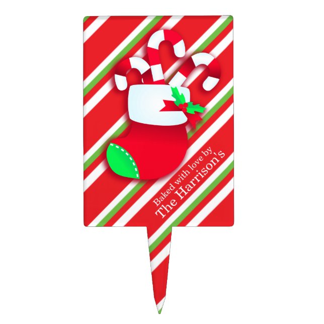 Christmas fun cookie swap custom name sign cake topper (Front)