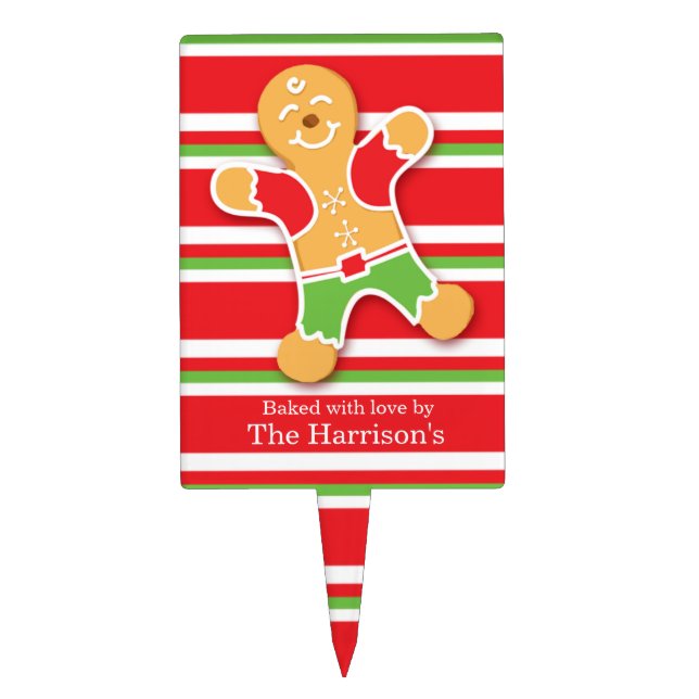 Christmas fun cookie swap custom name sign cake topper (Front)