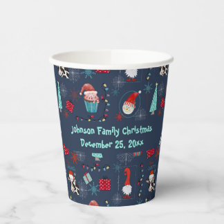 Christmas Fun Custom Name and Date Paper Cups
