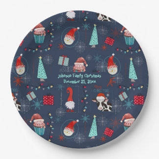 Christmas Fun Custom Name and Date Paper Plates