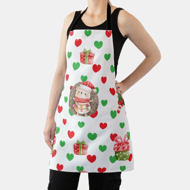 Christmas Fun Hedgehog Apron (Insitu)