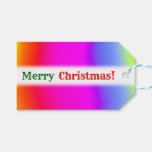 [ Thumbnail: Christmas; Fun Multicolored Rainbow-Like Pattern Gift Tags ]