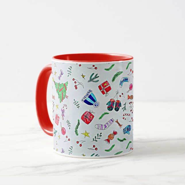 Christmas Fun, popular pattern, Mug (Front Left)