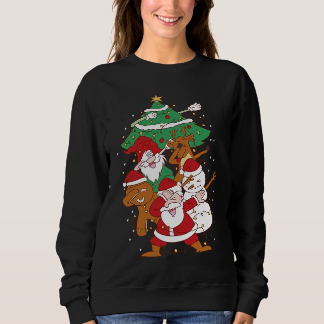 Christmas Fun Santa Deer Elf Ginger Sweatshirt (Front)
