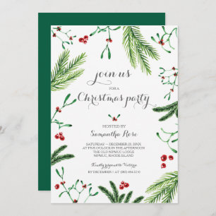 Christmas Function Invitation - Greenery