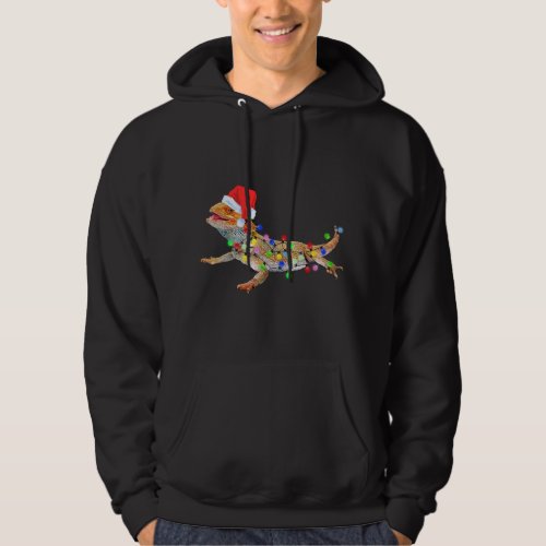 Christmas Funny Bearded Dragon Santa Hat Christmas Hoodie