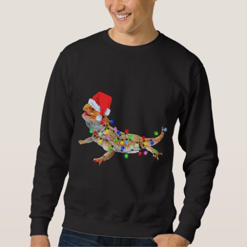 Christmas Funny Bearded Dragon Santa Hat Christmas Sweatshirt