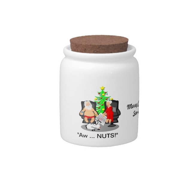 Christmas Funny Beer Drinking Santa Candy Dish (Front)