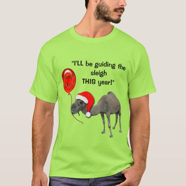 Christmas Funny Camel Santa Hump Day Tshirt (Front)