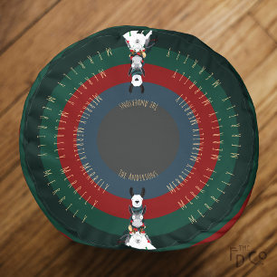 Christmas Funny Cute “Merrily Merrily Merrily” Pouf