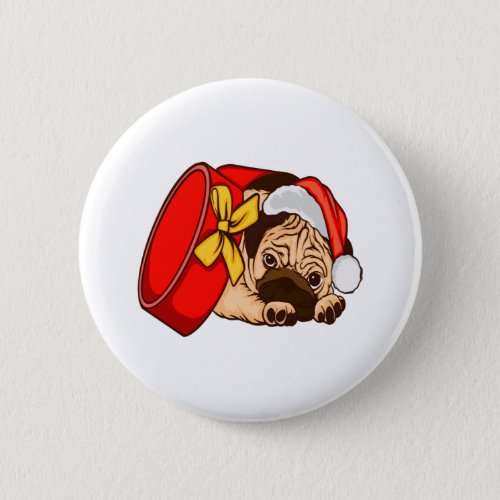 Christmas Funny Dog Vintage Xmas Puppy Merry Chris Button