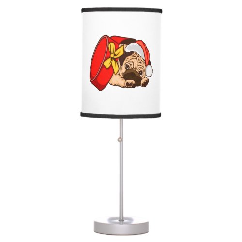 Christmas Funny Dog Vintage Xmas Puppy Merry Chris Table Lamp
